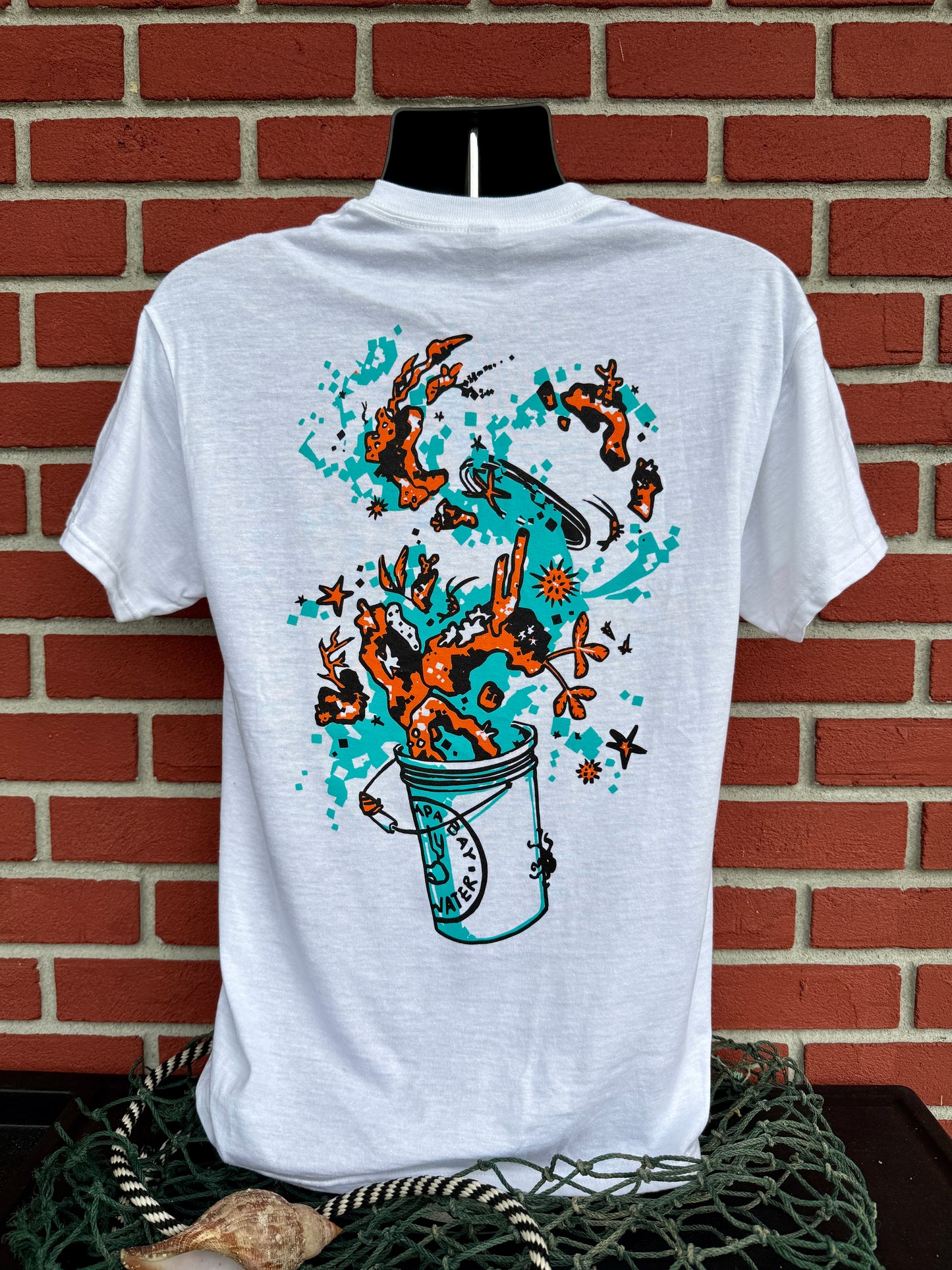 White TBS Bucket Splash T-Shirt